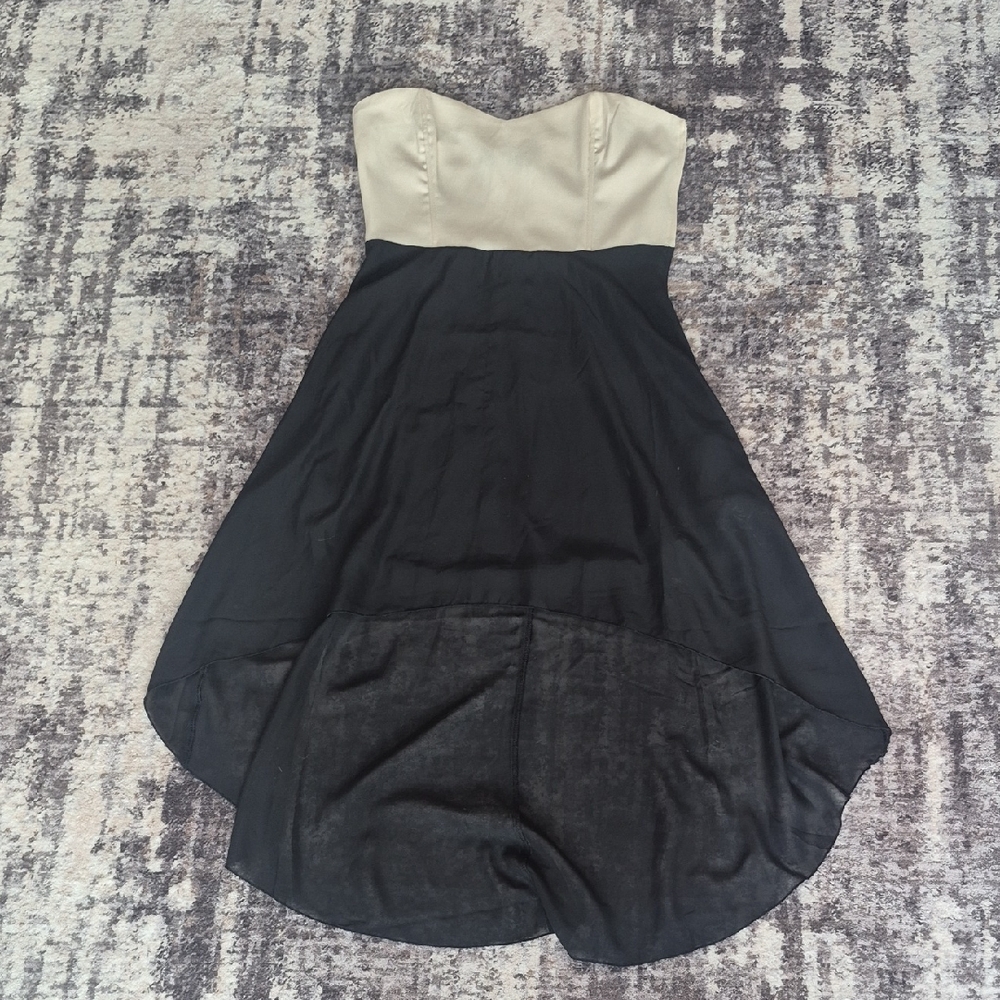 Ali & Kris Black and Cream Strapless Dress